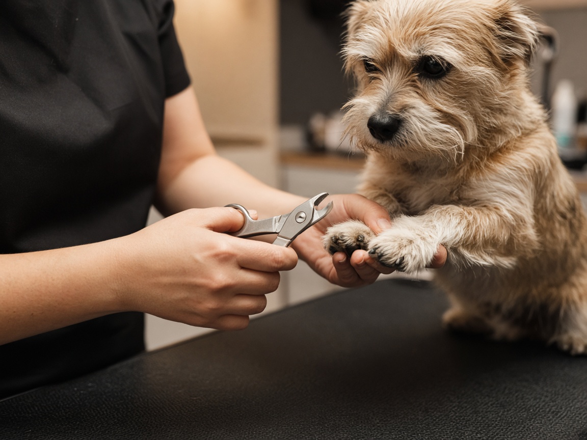 Bath and brush being prepared at a salon wash station